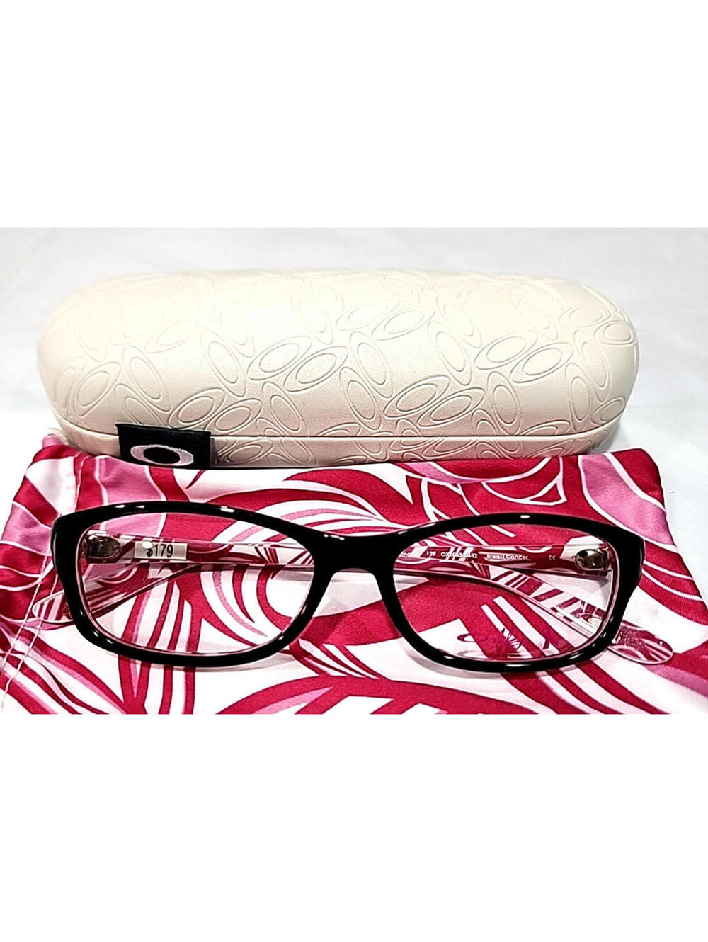 Oakley OX1063-0652 Breast Cancer Black Purple Eyeglasses 52-15 139 Case Pouch